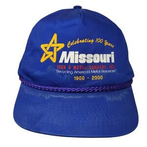 Celebrating 100 Years Missouri Snapback Rope Hat Blue One Size Cobra Vintage